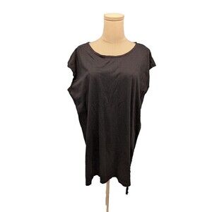 Bryn Walker Cotton Jersey Knit Side Cinch Oversize Lagenlook Tunic Top Small